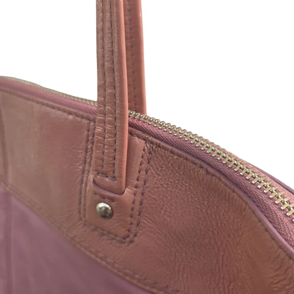 Rare Vintage Coach Mauve and Brown Signature Tote Purse Or Small Laptop Bag - Picture 8 of 17